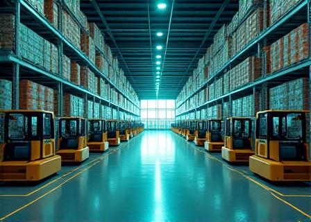 Automated warehouse logistics visualization with data overlays